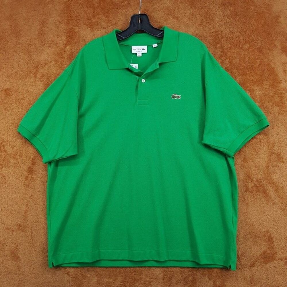 LACOSTE Polo Shirt Mens XXL Green Short Sleeve Classic Pique Croc Logo